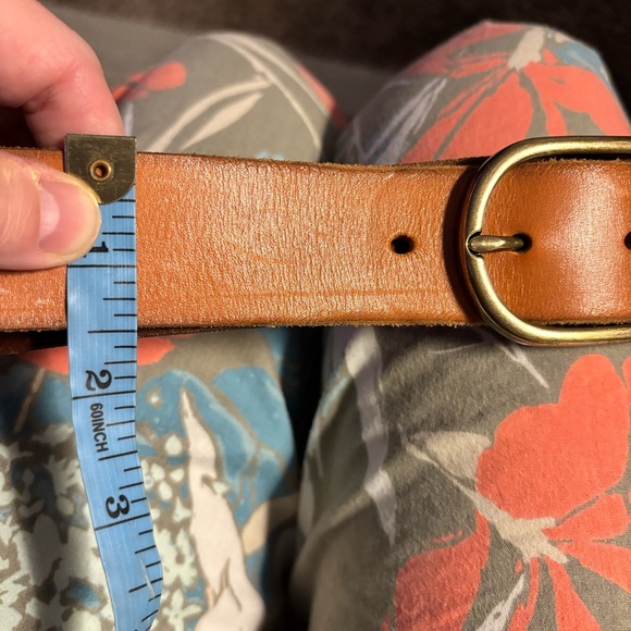 Anthropologie Tan Brown Leather Belt with Brass Classic Buckle size M Jeans - Picture 8 of 8